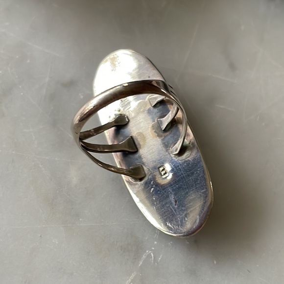 SOLD Native American Vintage Denim Lapis Ring - Picture 6 of 9